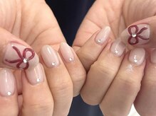 ネイルメゾン 池袋店(NAIL MAISON)/ぷっくりリボンネイル¥6800