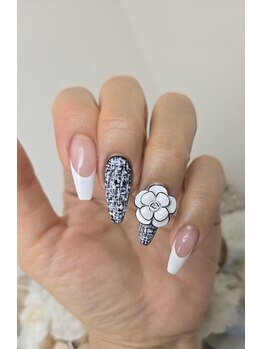 ネイルサロンシャネイル/カメリア&ツィードネイル