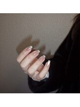 エムクチュール/春色でマグネットフレンチネイル