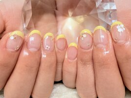 イエローフレンチ　お花付き☆