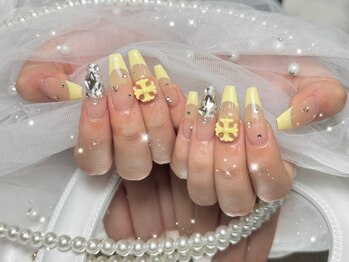 ベルグローアルファネイル(BELLE GROW ALPHA NAIL)/春に向けて黄色フレンチ☆