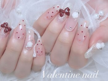 ハートネイル/ドット/リボン
