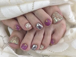 フット夏秋シェルネイル