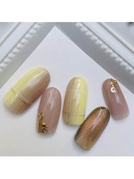 ネイルファクトリー 横浜ベイクォーター店/ミラーアレンジデザイン¥11000