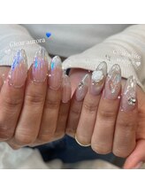 ネイルアンドアイラッシュヴィーナ ゆめタウン廿日市店 (Nail&EyeLash Vina)/clear aurora＆white magnet