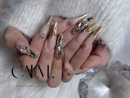 スカルプ10本ゴールドネイル