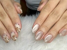カフェラテ×マットネイル