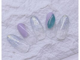 ラメグラ☆塗りかけネイル