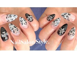 長さ出しスカルプヒョウ柄