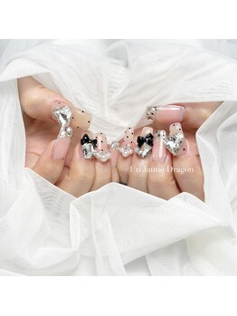 アン ジョーヌドラゴ/【自爪ネイル】リボンネイル