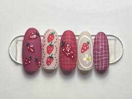 イチゴ/手描きアート/マット