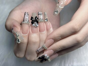 ネイルズバー 新宿店(Nails Bar)/ブラックリボンネイル