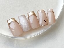 ワンアンドオンリー(One&Only)/大人ミラーフレンチ×お花ホロ