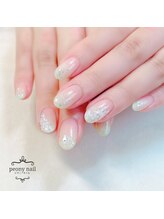 ピオニーネイル(peony nail)/ホワイト紫陽花アナベル