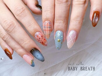 nail salon BABY BREATH【ネイルサロン　ベイビーブレス】の写真/【持ち込みOK☆90分アートし放題¥6900】オフィスOKなシンプル~キラキラパーツ/手描きアートまで全部可愛い!