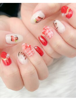 定額いちごチョコ赤チェック