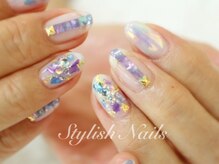 スタイリッシュネイルズ(Stylish Nails)/パープル×ブルーシェル