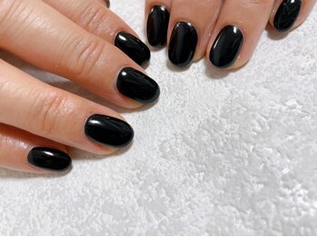 キキネイル たまプラーザ店(kikinail)/ブラックワンカラーネイル