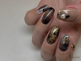 奥行きダーク鉱物ネイル