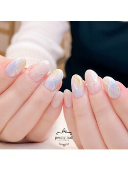 ピオニーネイル(peony nail)/夏色大理石