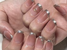 クラル 平塚店(CURAR)/上品ガラスフレンチネイル