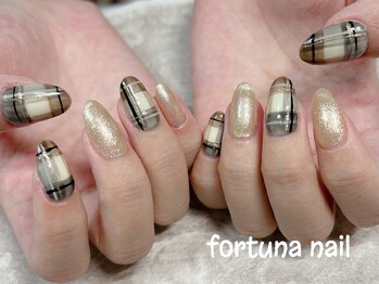 フォルトゥーナ 神田(Fortuna)/チェック柄ネイル