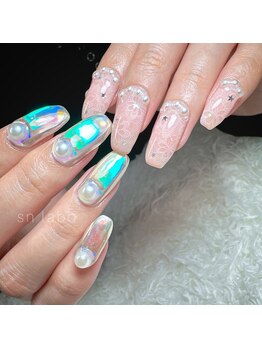 スマイル ネイル ラボラトリー(Smile nail laboratory)/シルバー×レース