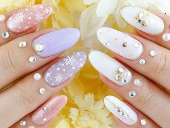 ダブルネイル(Double Nail)/雪の結晶ネイル☆