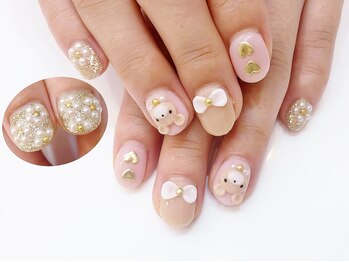 ネイルコレクション ピンク(Nail Collection Pink)/ジェル定額¥9990★くまネイル