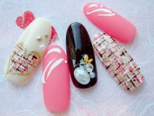 ラルネイル 大宮(Lull. nail)/#ツイード#ハート#バレンタイン