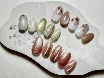 美人ネイル+ 品川高輪店の写真/指先から春気分♪大人可愛いピンク&さくらの定額ネイル!カラー変更OK上品デザインで季節感◎楽しめる♪