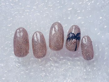 ネイルサロン ロゼプリュム/フラッシュに椰子の木アート