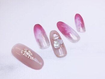 グラマーネイル(Glamor nail)/ぼかし×ミラー