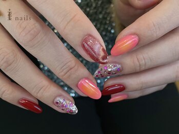 アイネイルズ 吉祥寺店(I nails)/ハートマグネット派手ネイル