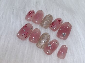 ドールネイル(DOLL NAIL)/手書きリボン