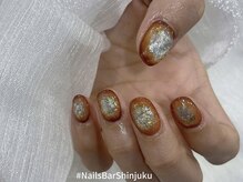 ネイルズバー 新宿店(Nails Bar)/ブラウンミラーネイル
