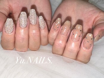 ユーネイルズ 恵比寿(Yu.NAILS.)/春色フラッシュ&ドットネイル