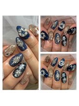 ソラール(SOLAR)/ネイビー☆クリスマスネイル