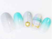 ネイルサロン ドレリッチ 大宮店(drerich)/グラデ寒色チェック柄