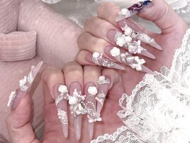 ホワイトレースネイル