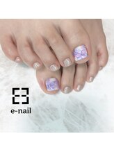 イーネイル(e-nail)/水彩お花ネイル
