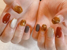 秋万歳ネイル