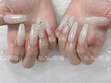 エムプラスネイル 新宿(M+Nail)/長さ出し★ちゅるんワンカラー