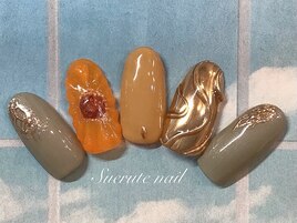 ぷっくりひまわりネイル　¥8000