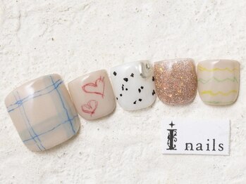 アイネイルズ 新宿店(I nails)/落書きチェックフット8980円