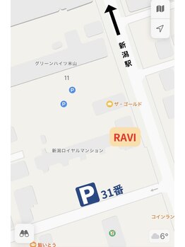 ラヴィー(RAVI)/サロン・駐車場(３１番)の位置