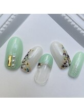 ネイルファクトリー 横浜ベイクォーター店/お花柄デザイン¥11000