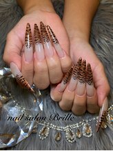 エスフィーネイルサロン ブリーユ(Esfy nailsalon Brille)/キラキラゼブラ柄ネイル