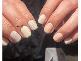 ～春色チェックネイル～