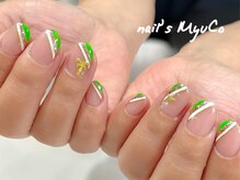ネイルズミューコ(nail's MyuCo)/スポーティなデザインフレンチ